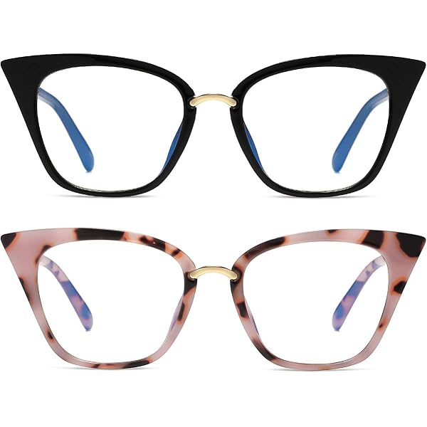 Round Thin Horn Rim Blue Light Glasses - Computer Glasses For Screen Protection, Lightweight Plastic Frame