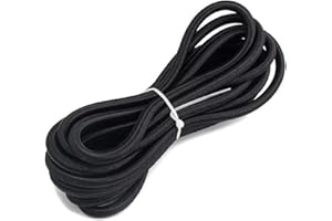 TANGYINRD 1/8" x 26' Bungee Shock Cord - Elastic Nylon Cords Marine Kayak Heavy Stretch String Rope and Tie Down Trailer Strap (Black)