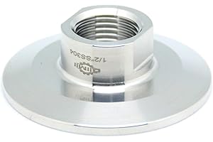 QiiMii Sanitary Female Threaded Pipe Fitting to 2 Inch Tri Clamp (OD 64mm Ferrule) (Pipe Size: 1/2" NPT)