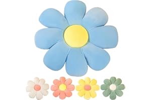 Kekeso Flower Floor Pillow Seating Cushion Daisy Flower Throw Pillow Cute Room Decor for Girls Flower Plush for Reading and Lounging Comfy Pillow (80cm/31.49inch, Blue)…