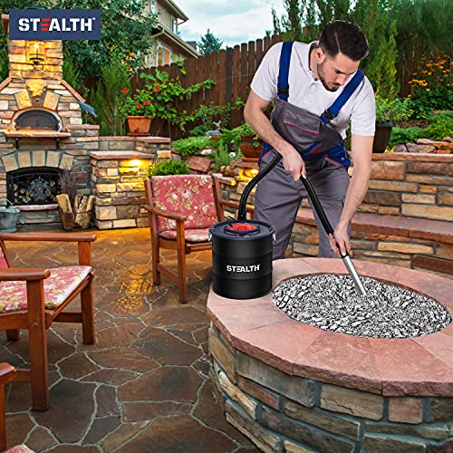 STEALTH 4.8 Gallon Ash Vacuum, Portable Ash Vac with Powerful Suction