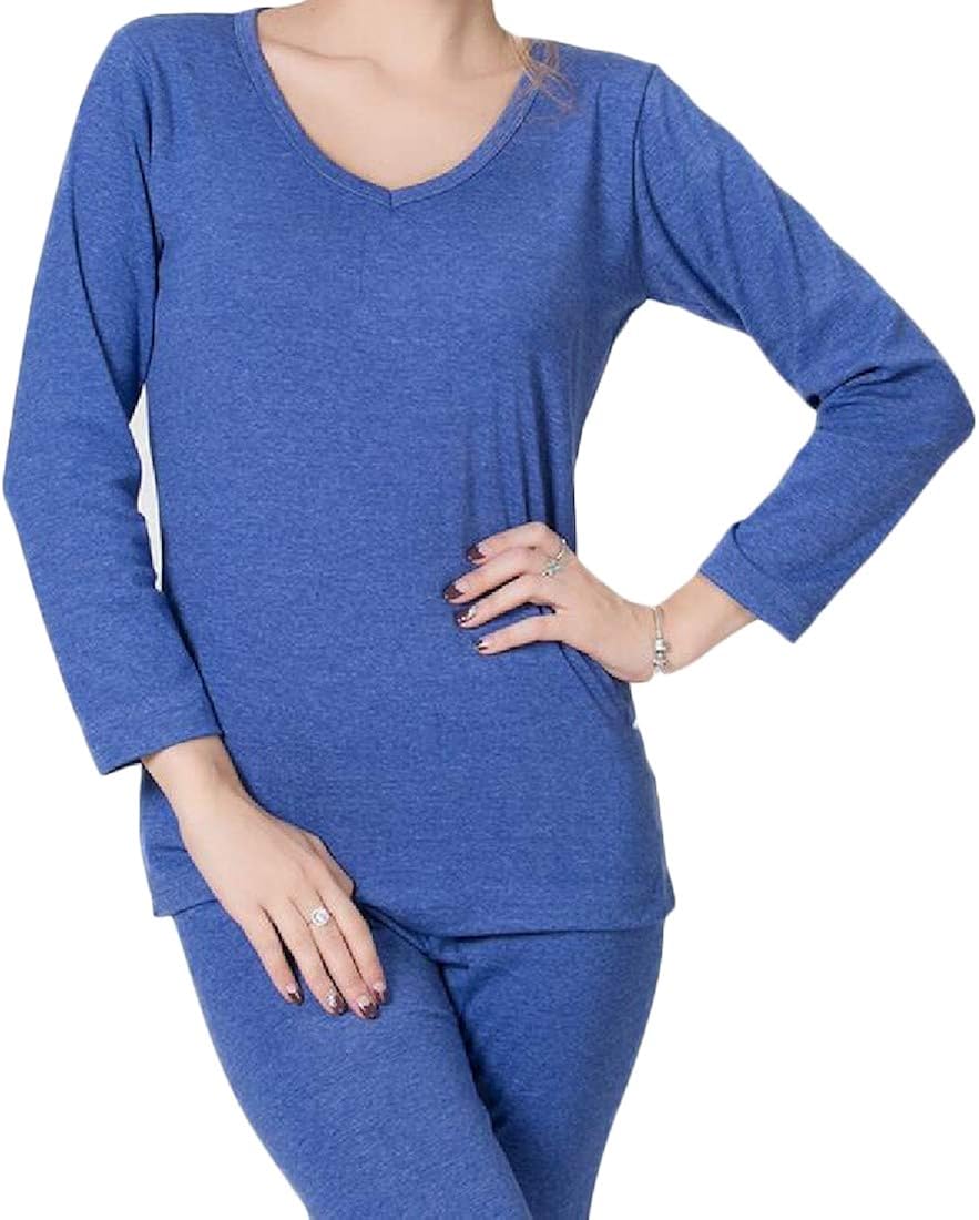 H&E Women Johns Cotton Two Pieces Solid Color Plus Size Thermal