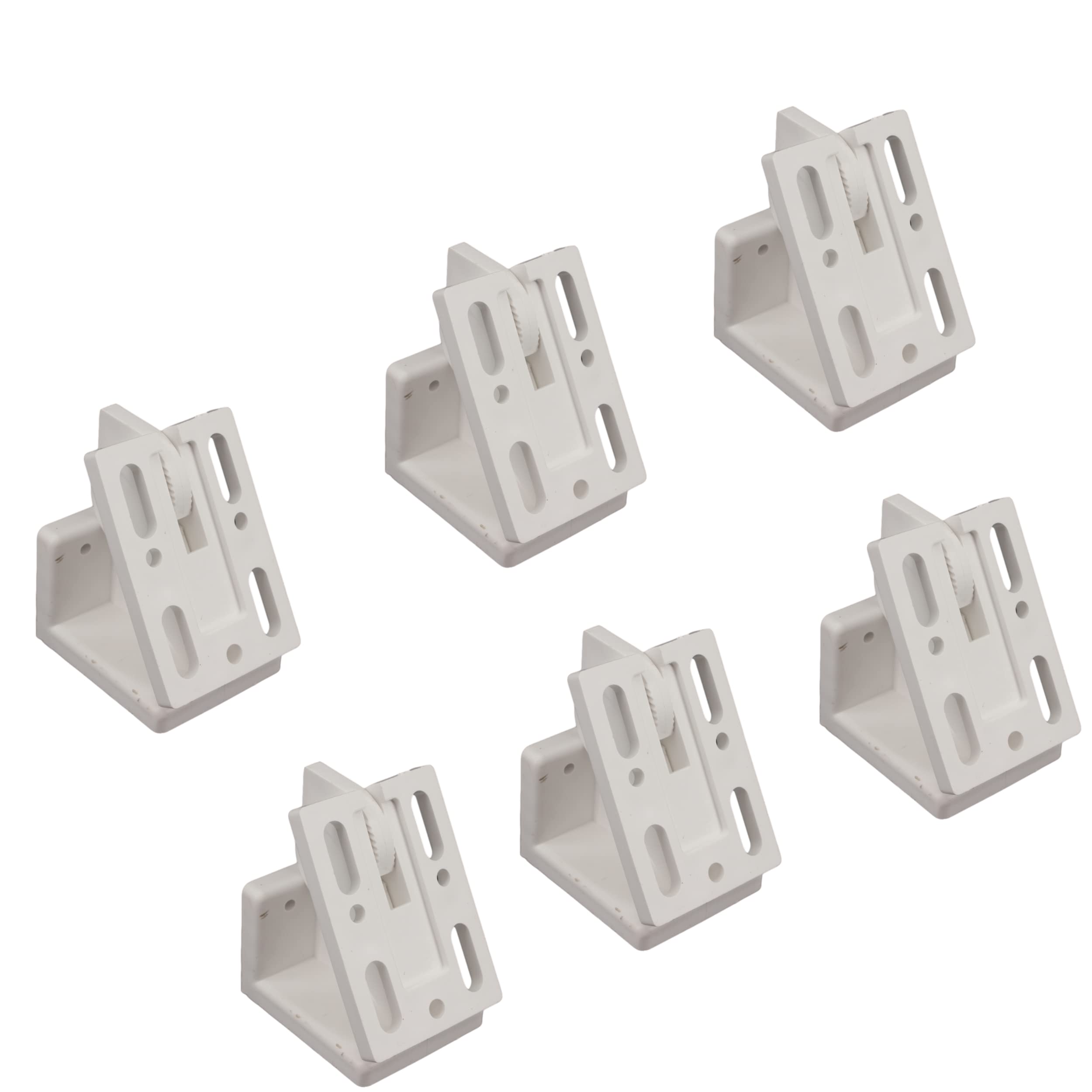 MagicBike Sloping Roof Adaptor Set of 2 Angles Adjustable 30° to 90° White PVC Wall Mount Hinge for Sliding Door Wardrobes, Dressing Rooms, Bookshelves