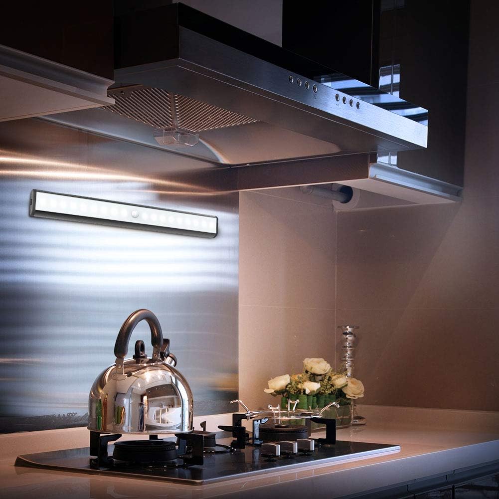 Under Cabinet Lighting, Motion Sensor Closet Light USB Rechargeable 18 LED Night Lights, Stick-on Anywhere Portable Light Bar for Closet Cabinet Counter Wardrobe Stairs Kicthen - - 