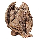 Design Toscano JE11209101 Balthazar's Watch Gargoyle Gothic Decor Statue, 10 Inch, Aged Stone