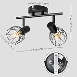 Dehobo Adjustable Spot Light Fittings E14 Matt Black Wire Cage Ceiling Wall view 8