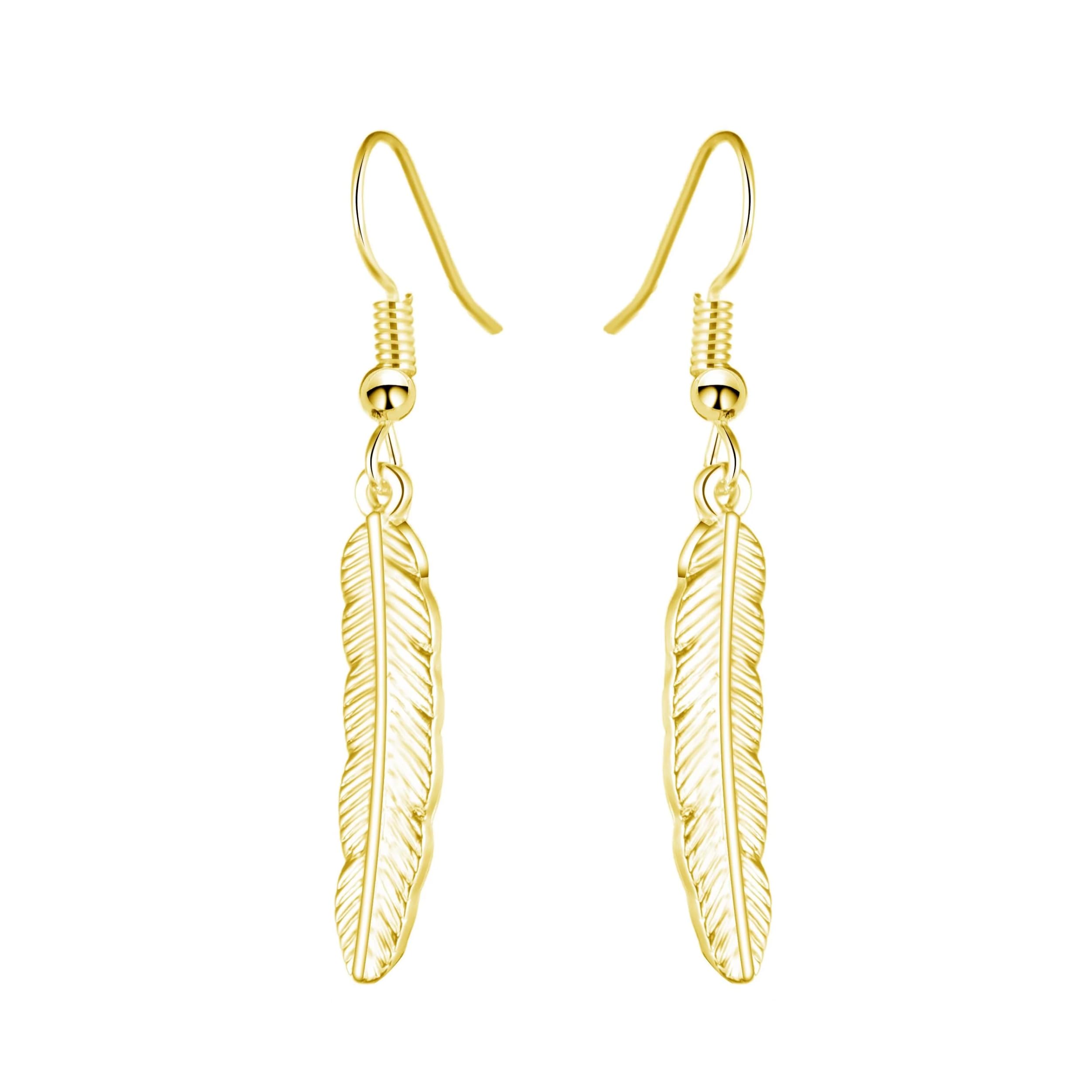 Philip Jones 18k Gold Plated Feather Earrings