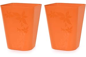 Mintra Home Trash Bins (Orange, 12 Liter (3 Gallon) - 2 Pack)