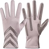 UCQKLI Winter Gloves for Women Touchscreen, Womens Gloves Chevron Spandex Fleece Lined, Gloves for Women Leather Anti-Slip
