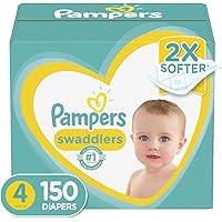 Diapers Size 4, 150 Count - Pampers Swaddlers Disposable Baby Diapers, ONE MONTH SUPPLY