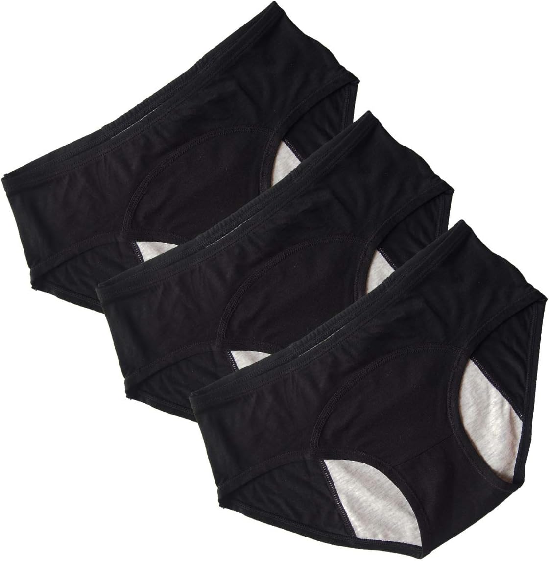 Tansan Women Menstrual Period Briefs Sanitary Leakproof Briefs & Postpartum Easy Clean Bleeding Protective Panties-3 Pack