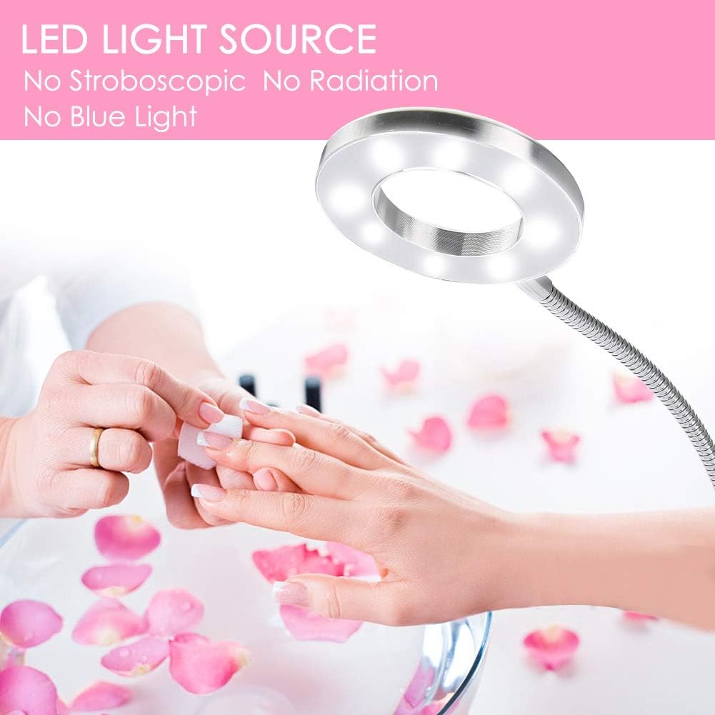 ZJchao Beauty Lamp Makeup Tattoo LED Lamp, USB Salon Desktop Light with Clip, Cold and Warm Light - Image 5