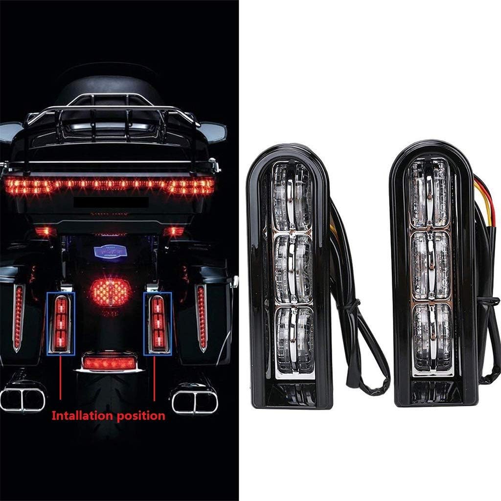 Black Motorcycle Rear Saddlebag Accent LED Light Insert Filler Support