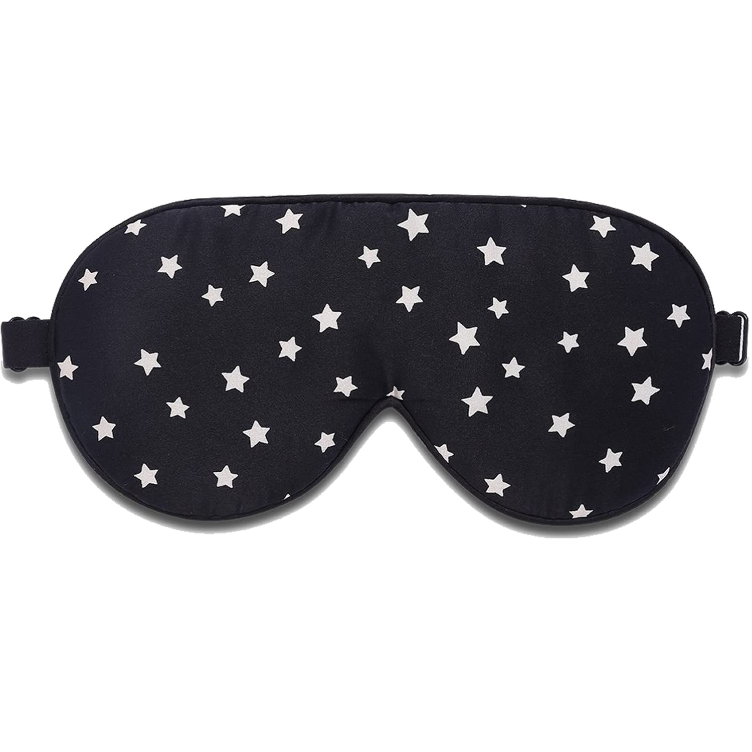 Alaska Bear Mulberry Silk Sleep Mask Luxury Cool and Lustrous Eye Cover for Sleeping Unisex (Black Stars)