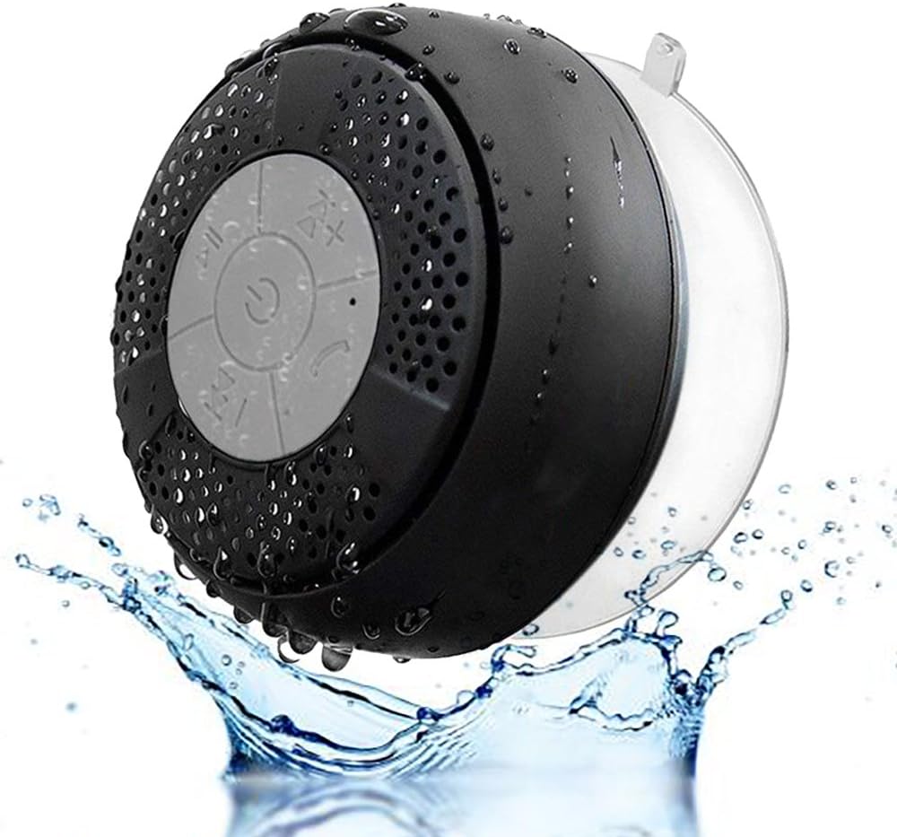 SEGURO Water Resistant Wireless Bluetooth Stereo Shower Speaker Waterproof with Suction (Bluetooth 3.0, Hands-Free, Built-in Mic, A2DP/AVRCP), Best for Birthday Gift