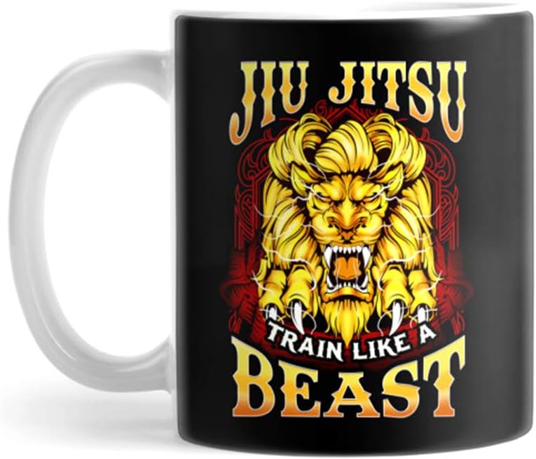 Jiu Jitsu Train Like a Beast Brazilian BJJ MMA Coffee Mug