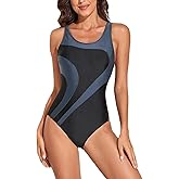 Miccina Women‘s Athletic One Piece Swimsuit Racerback Competitive Training Bathing Suit