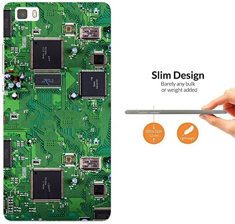 701 - Circuit Motherboard Chip Retro Design Huawei p8 Lite Fashion Trend CASE Ultra Slim Light Plastic 0.3MM Protection Case Cover-Clear