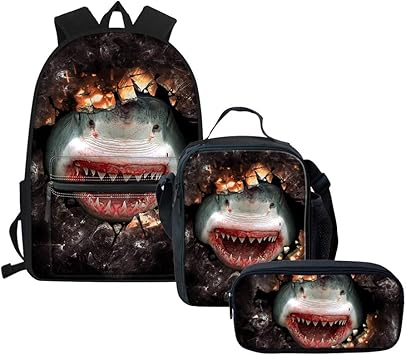 shark bookbag with lunch box