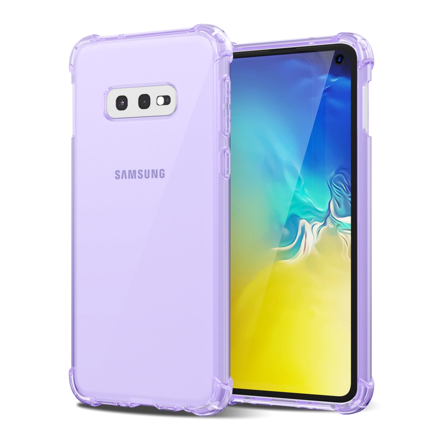 Svanove for Samsuang Galaxy S10e Case Clear, Transparent Jelly Protective Silicone Phone Case Design for Women Girly Cute Simple, Thin Slim Fit Soft Flexible TPU Shockproof Bumper, Clear Purple