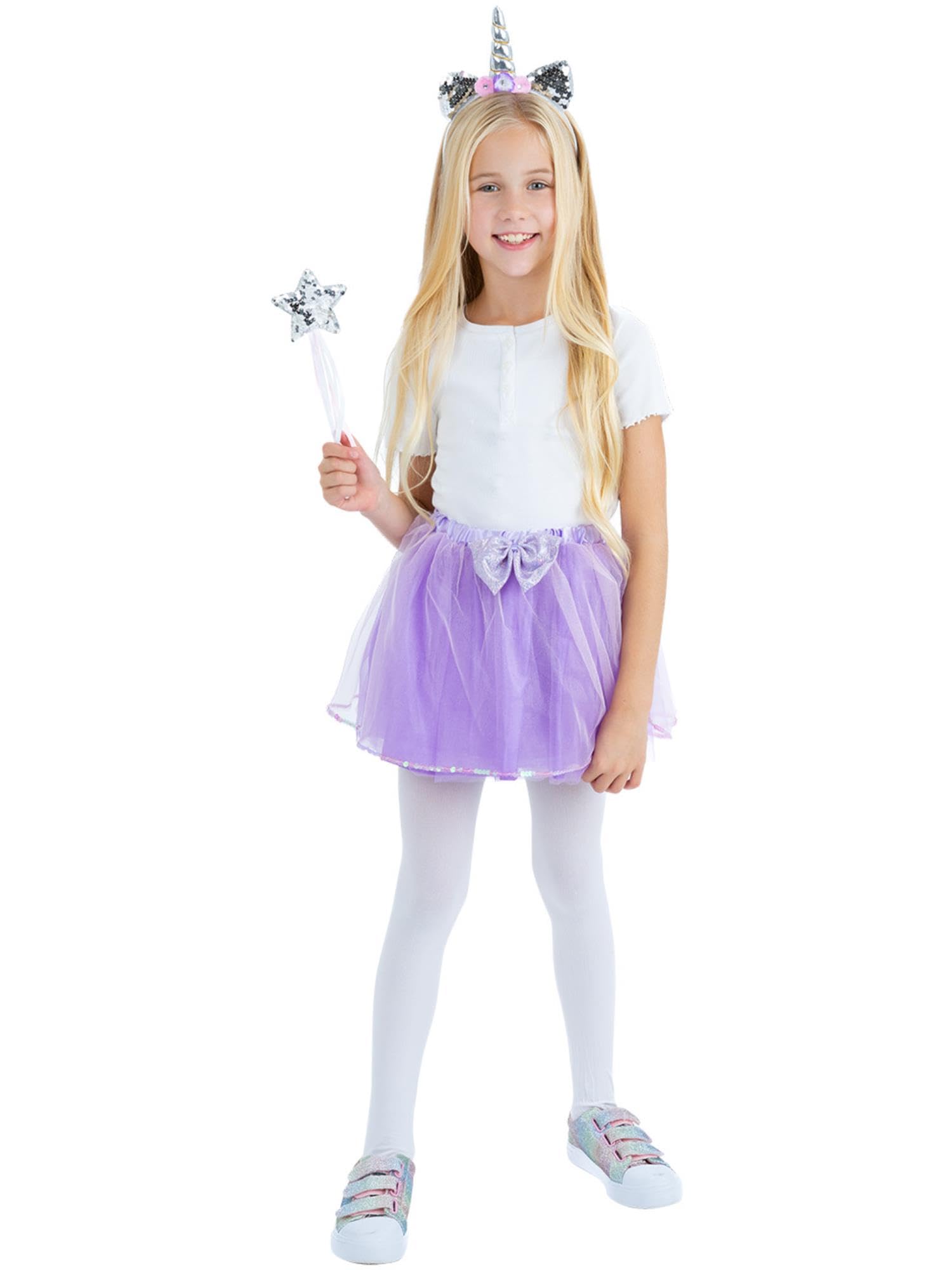 Smiffys Purple Unicorn Kit with Tutu, Headband & Wand, Girls Fancy Dress, Child Dress Up Accessories