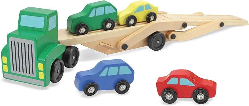 Transportador De Autos. Juguetes De Madera para Los Niños