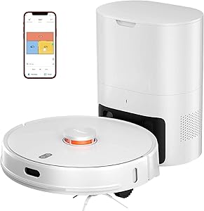 Lydsto R1 Robotic Vacuum Cleaner with Self Empty, Robotic Vacuums and Mop,Lidar Navigation, 2700Pa Strong Suction,Quiet, Self-Charging,Ideal for Pet Hair, Hard Floor and Low Pile Carpet(White)