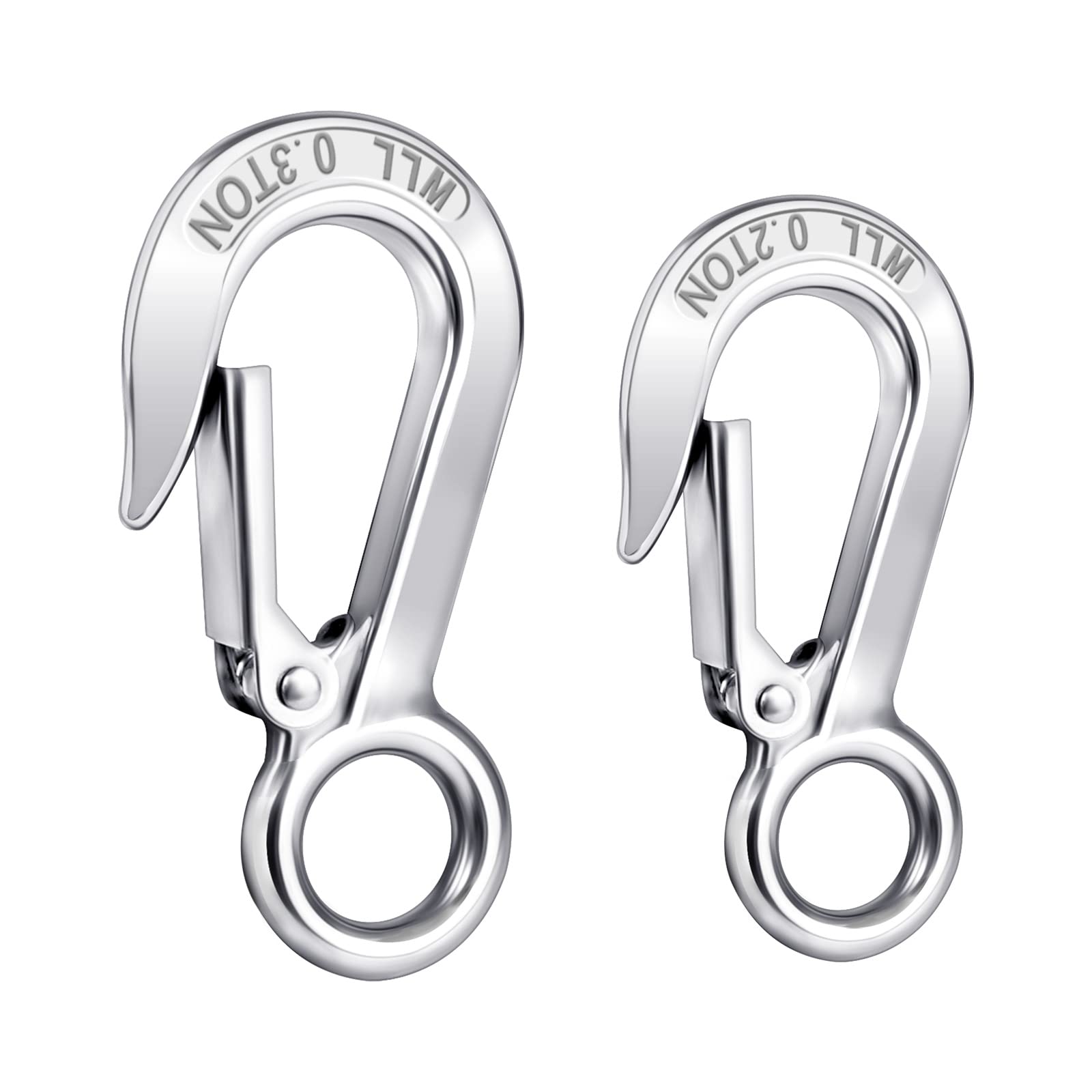 2 Pcs Cargo Snap Hook 304 Stainless Steel Lifting Hook Heavy Duty Crane Hook Hoisting Hook Crane Lifting Hook (Working Load 200KG 300KG)