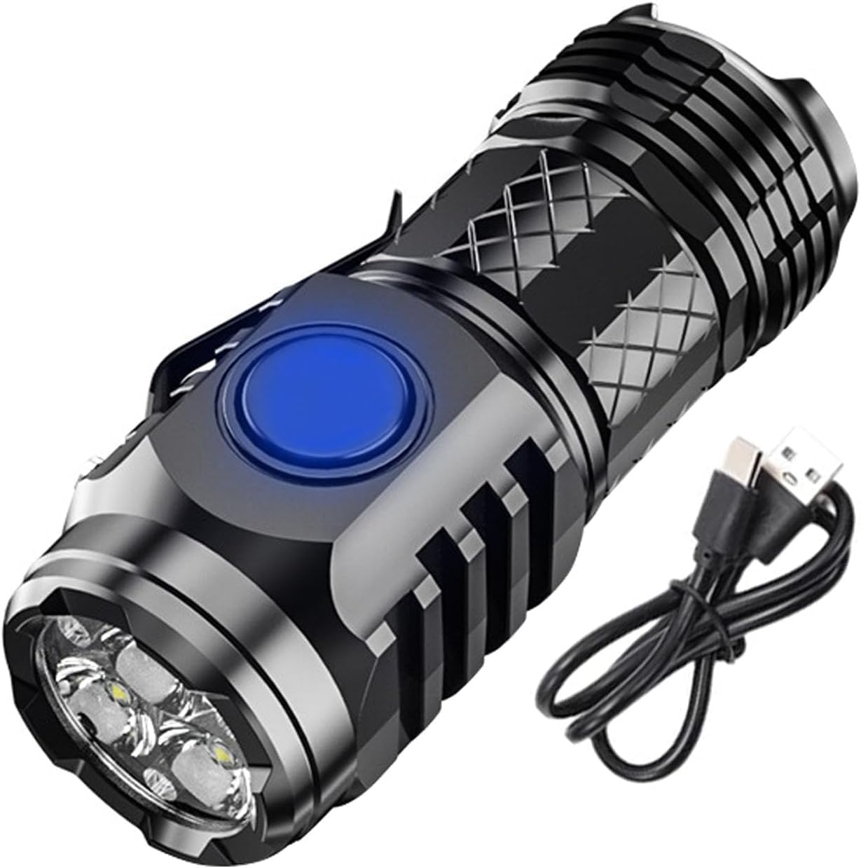 COJJ Three-Eyed Monster Mini Flashlight, Ultra Bright Portable Small LED Flashlight, Super Bright Mini Torch, Rechargeable Flashlights High Lumens Flash Light…