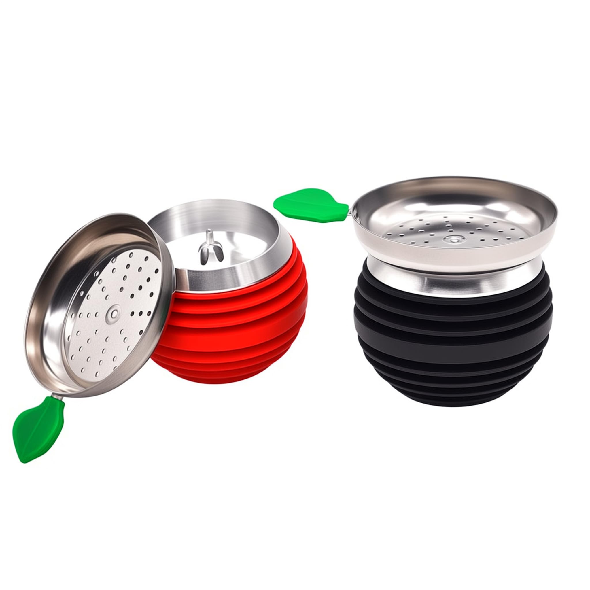 Photo 1 of KKDUCK Hookah Bowl Set With Charcoal Holder - Silicone And Stainless Steel, Black & Red, Durable, Easy To Clean, Dual Flavor Design For Shisha Enthusiasts (2 Pack)