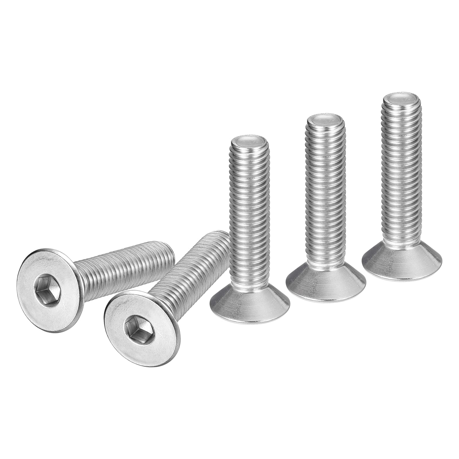 DTGN M10-1.5 x 45mm Flat Head Socket Cap Screws, 10 Pack 304 Stainless Steel Hex Socket Flat Head Screws, Full Thread, Countersunk Bolts