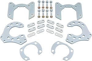 SPEEDWAY MOTORS Versatile GM Metric Disc Brake Conversion Bracket Set for 1978-Up, Compatible with Ford 9 Inch Rear End, Fits Both 5x4.5 and 5x4.75 Bolt Patterns, Designed for 15 Inch and Larger Wheels Only