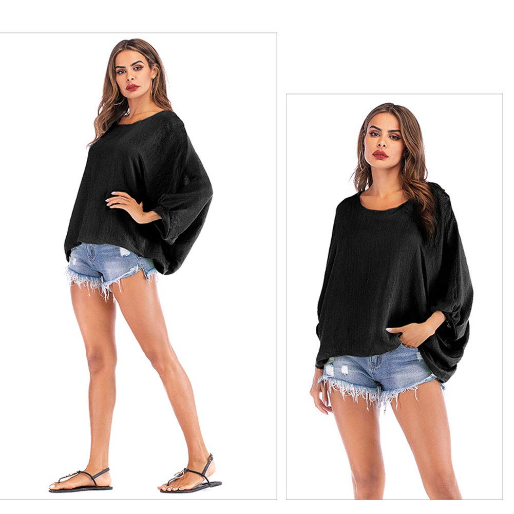 Women\'s Batwing Sleeve T Shirt Loose Blouse Tops Casual Pullover Top