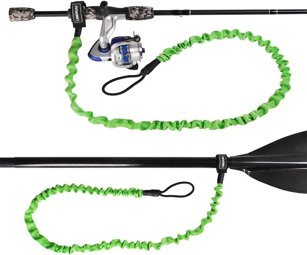 KUDO Fishing Poles Green 6 Feet Paddle Leash Stretchable Kayak Paddle