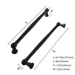 khtumeware 2 Pack 8 Inch(203mm) Matte Black Cabinet