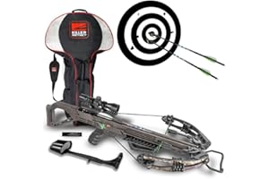 Killer Instinct Lethal 405 FPS Crossbow Bundle with Crossbows Slayer Crossbow Case, and Fixed-Blade Steel Tip 100-Grain Hunting Broadheads (3-Pack)