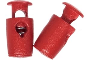 PARACORD PLANET Micro Single Barrel Cord Locks – Best for Mini, Micro, Nano Paracord Projects (Red, 5 Pack)