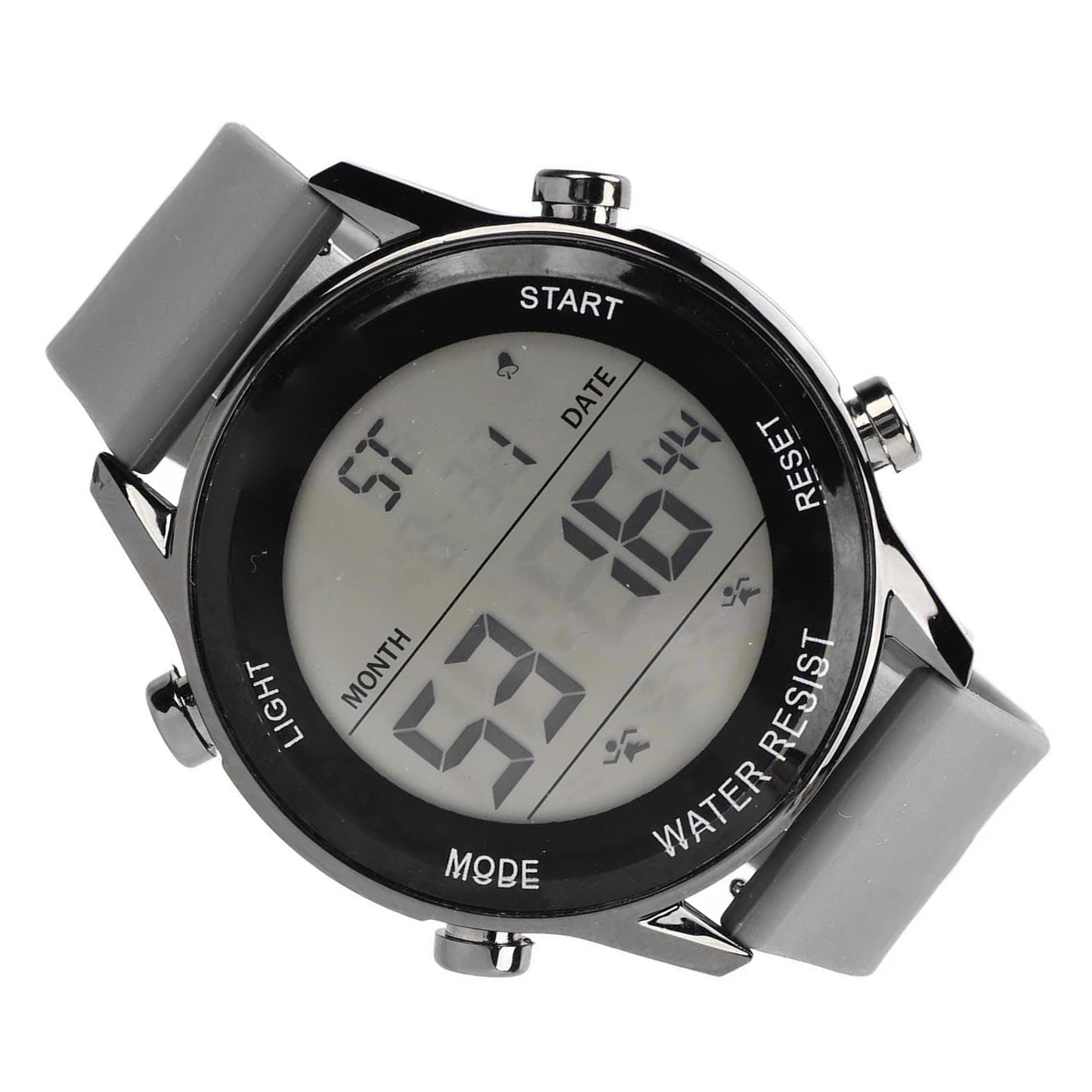 VGEBY Digital Chronograph Watch, WR50M ABS Plastic Waterproof Luminous Large Screen Outdoor Sports Watch for Men (Grey)