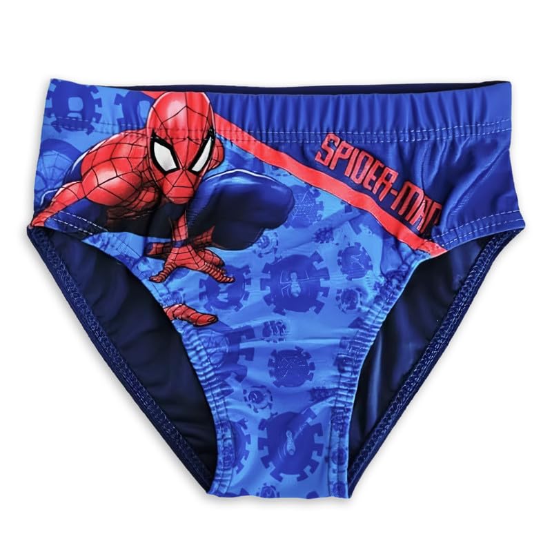 Marvel Bañador niño Spider-Man Mar Piscina Boxer Surf Slip o Parigamba 3-8 años bañador elástico secado rápido niño, Slip 357261 Azul, 3-4 Años