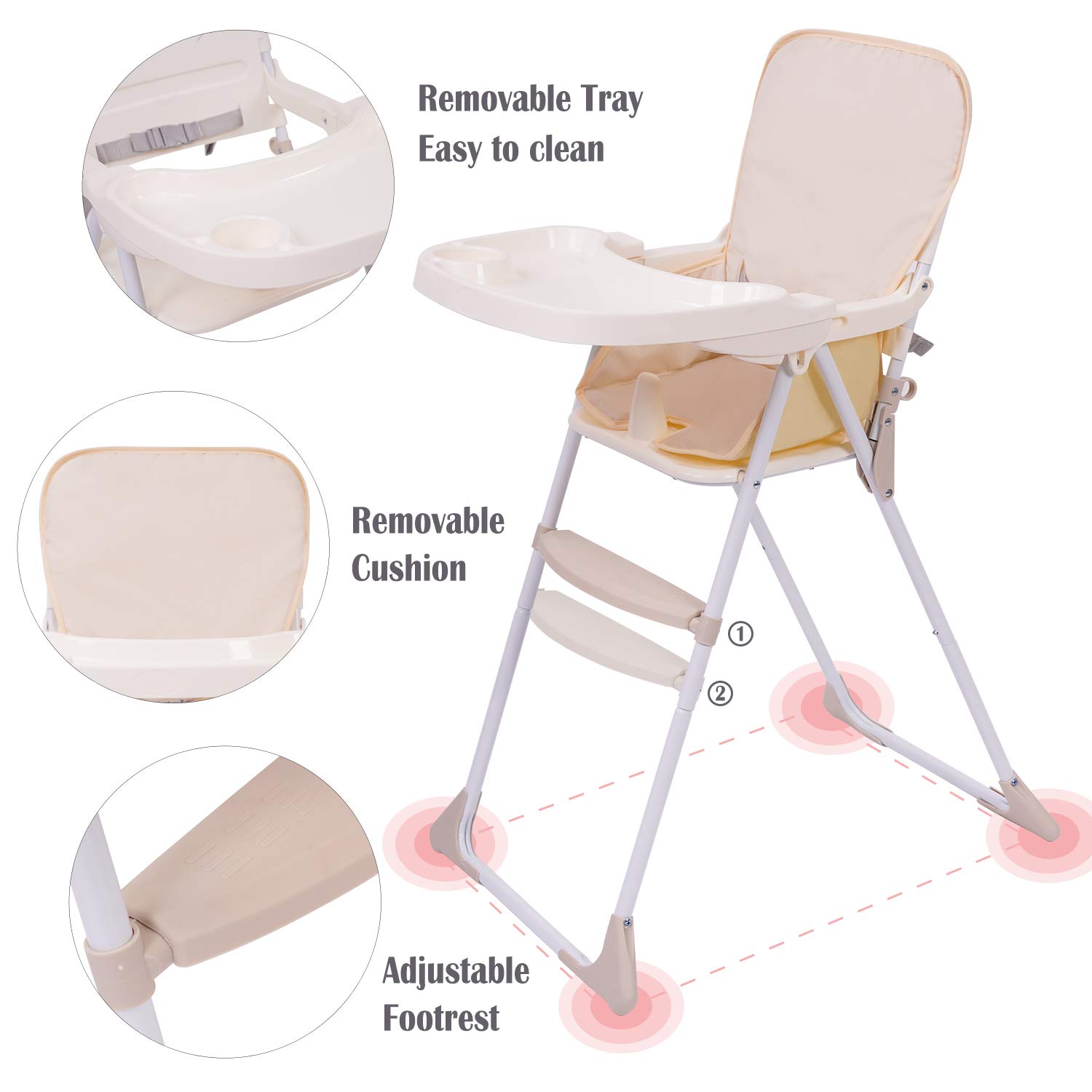 baby high chair with removable tray