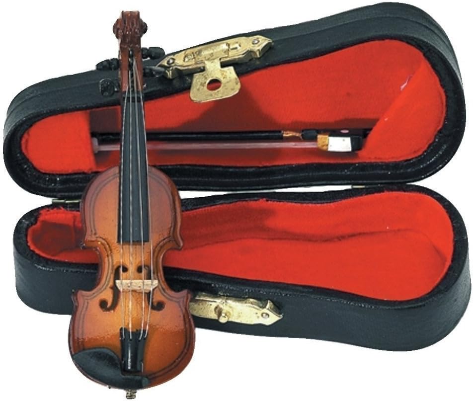 GEWA Miniaturinstrument Violine mit Bogen im Etui, ca. 9 cm, brown