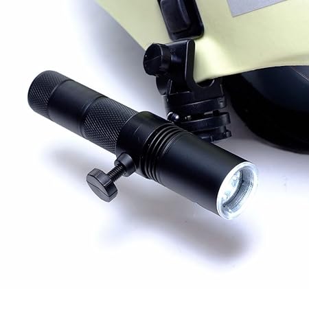 Profi-LED Feuerwehr Helmlampe - Lithium-Ionen Akku - super hell inkl. Halter