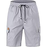 Mens Casual Twill Cargo Shorts Cotton Drawstring Classic Cargo Stretch Short with 6 Pockets