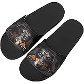 Howilath Blue Butterfly Print Summer Slide Slippers for Men Women Kid, Sunflower Colorful Tie-dye Animals House Slippers Slide Sandal Non-Slip Light Weight