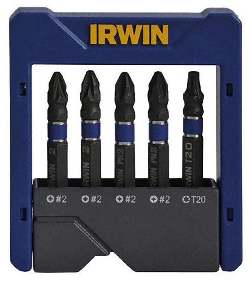 IRWIN 1923433 Impact Screwdriver Pocket Bit PZ/PH/TX (Set of 5)