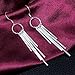 Alicenter(TM) Women's Jewelry 925 Sterling Silver SP Vintage Five Columns Dangle Earrings