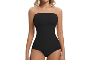 ONEW Strapless Shapewear Bodysuit For Women Seamless Tummy Control Butt Lifter Sculpting Body Shaper Tank Top