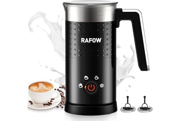 4 in 1 Milk Frother: Electric Milk Foamer with Cold & Hot Froth for Latte Cappuccino - Automatic Coffee Foam Maker 350 ml/10