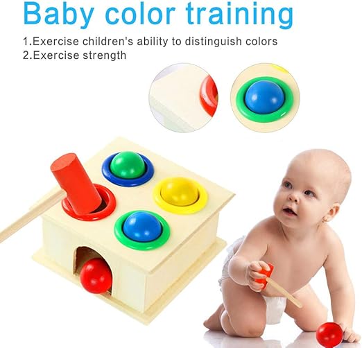 wooden hammer ball toy