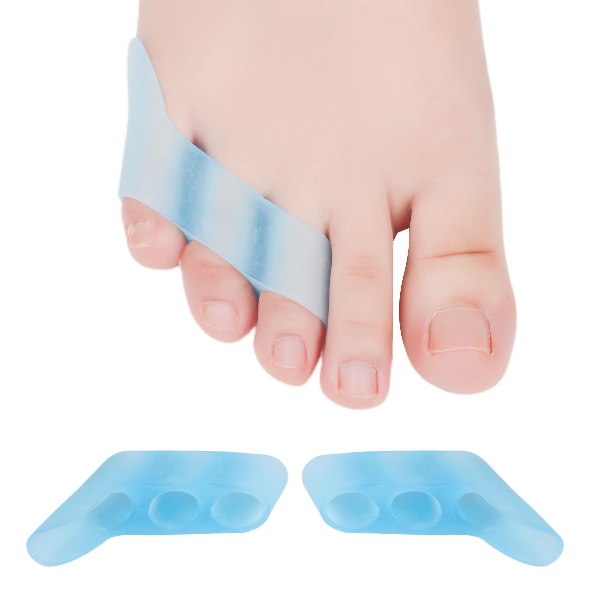 DYKOOK Pinky Toe Separator Pinky Toe Cushion 6PCS Little Toe Straightener Gel Sup Soft Tailors Bunion Corrector for Bunionette Pain Relief,Overlapping Toe,Calluses,Blisters,Corns Protect (Wathet)